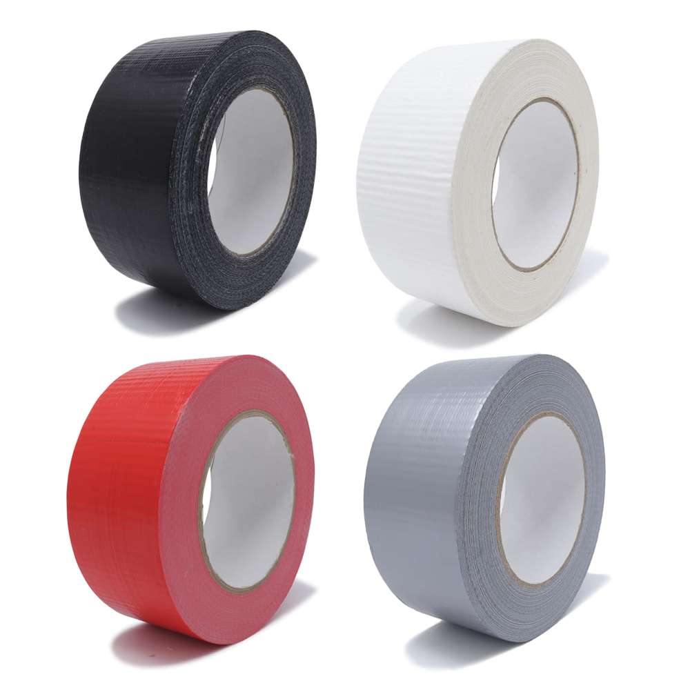 21480-009 4 Rollen Gewebeband, 50 m x 50 mm, rot, weiss, grau, schwarz