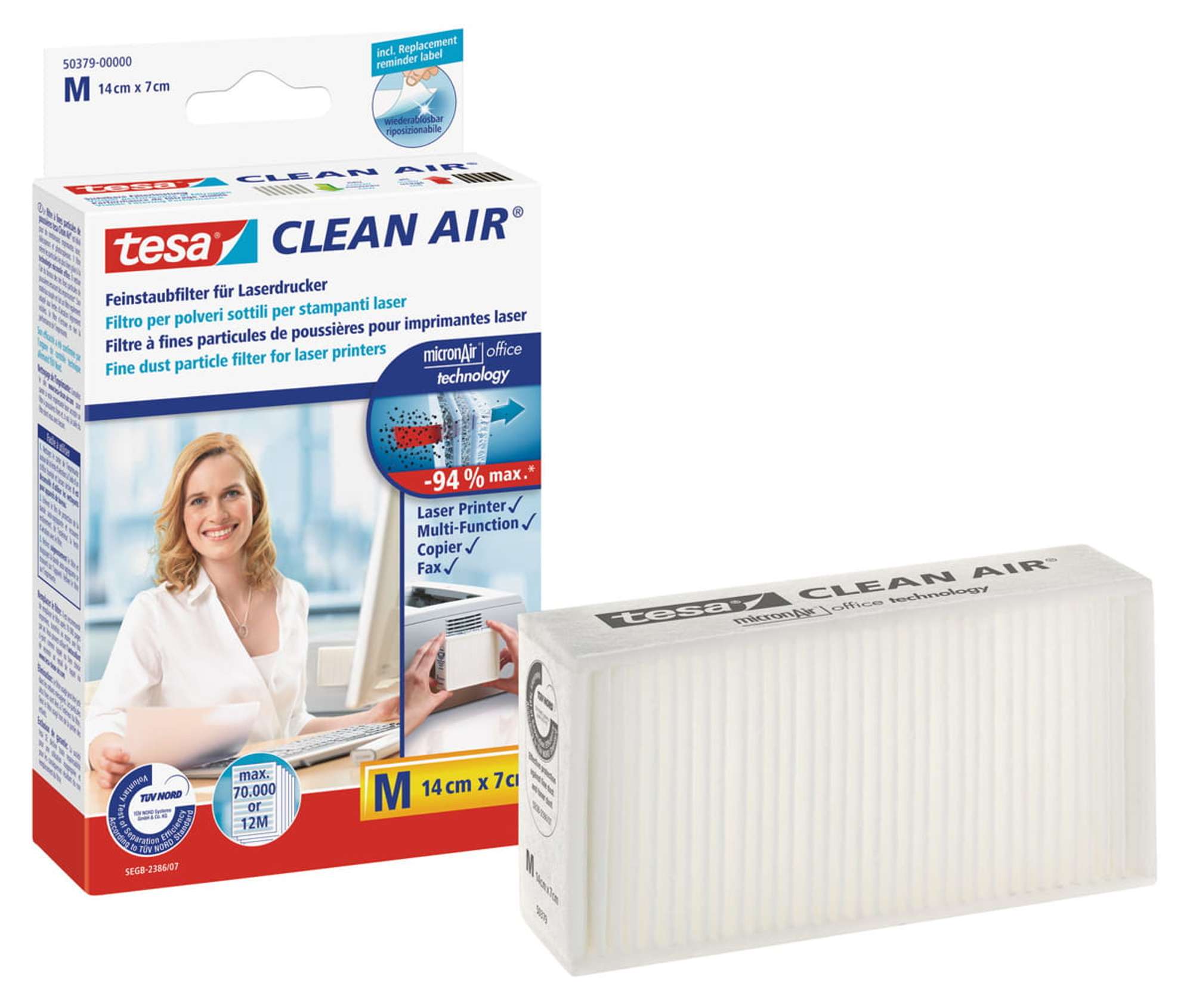 50379-000 tesa Clean Air Feinstaubfilter, M: 14 cm x 7 cm
