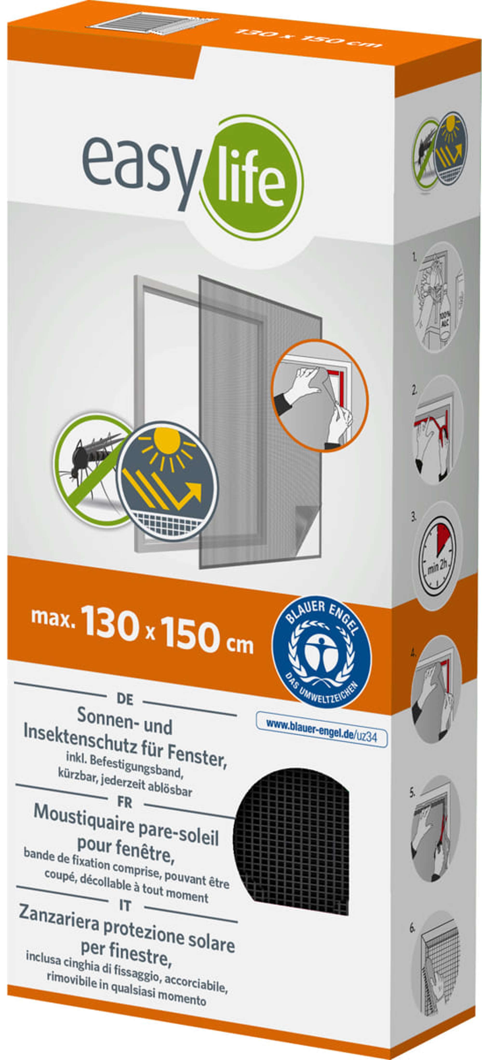 1437-000 IS-Sonnenschutz-A-Gitter-Fenster 130 x 150 cm anthrazit/silber