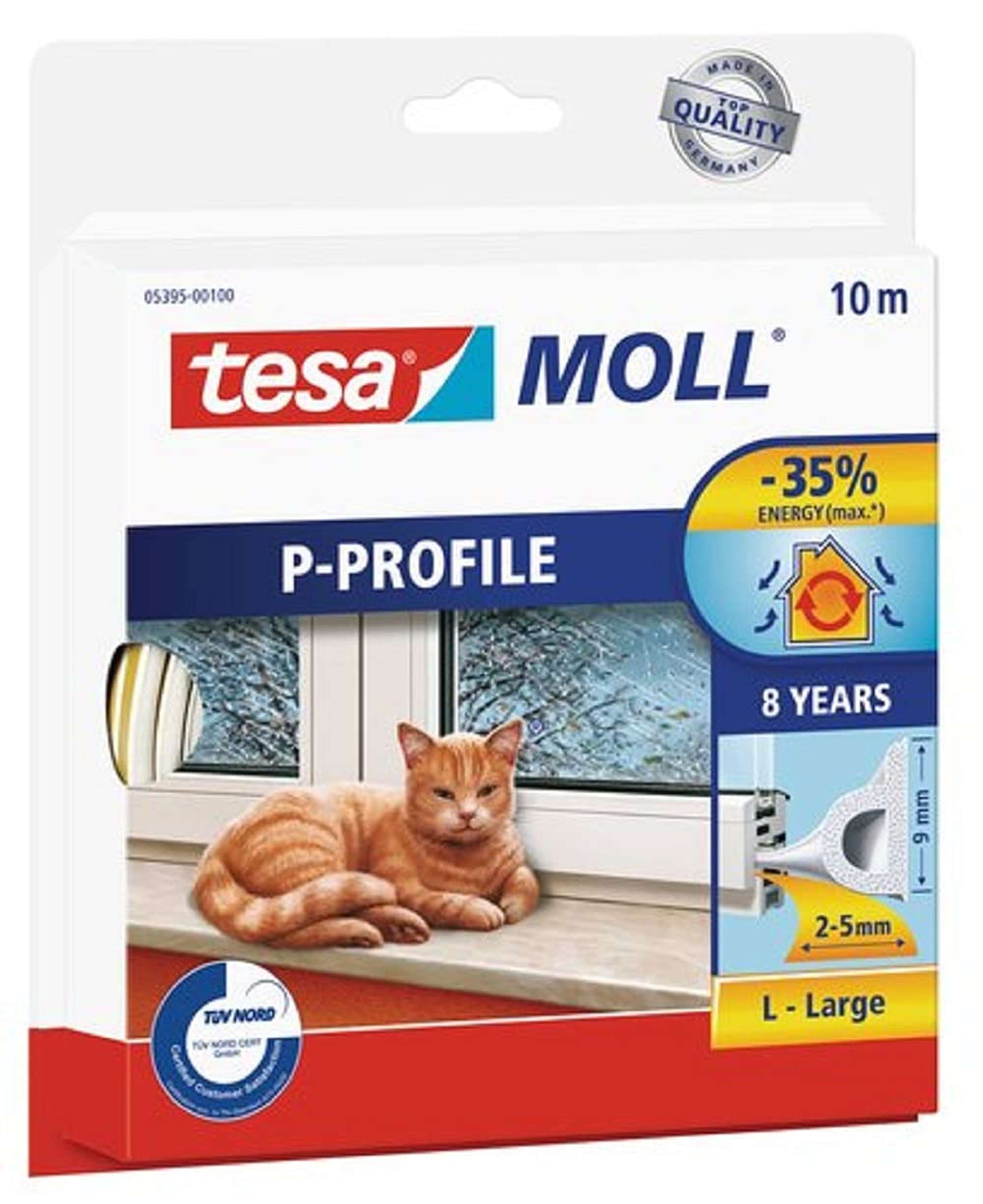 05395-001 tesamoll 05395 P-Profil Gummidichtung 10m : 9mm
