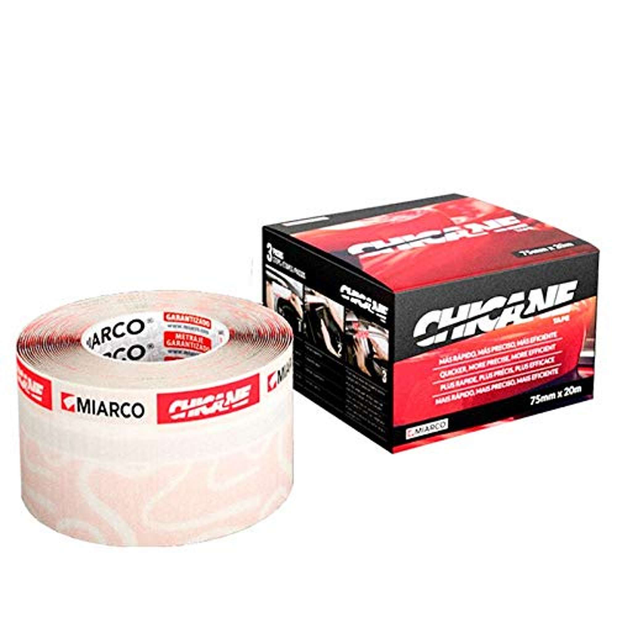 25396-000 miarco Chicane Karosserie-Abdeckband, 20 m x 75 mm, mehrfarbig