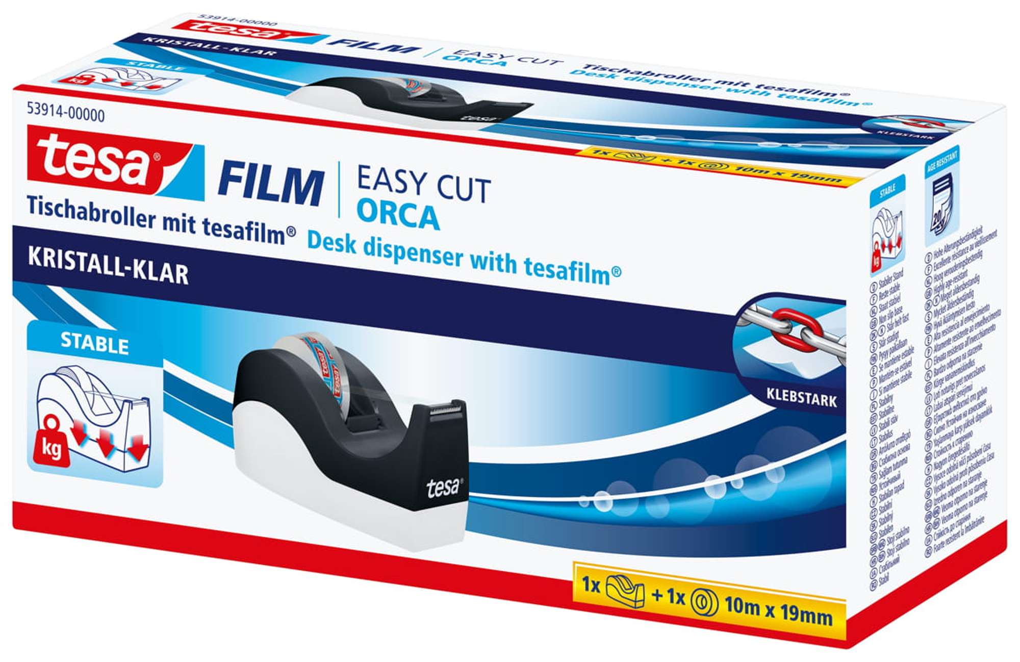 tesafilm Tischabroller + tesafilm kristall-klar, 1 Rolle Curve