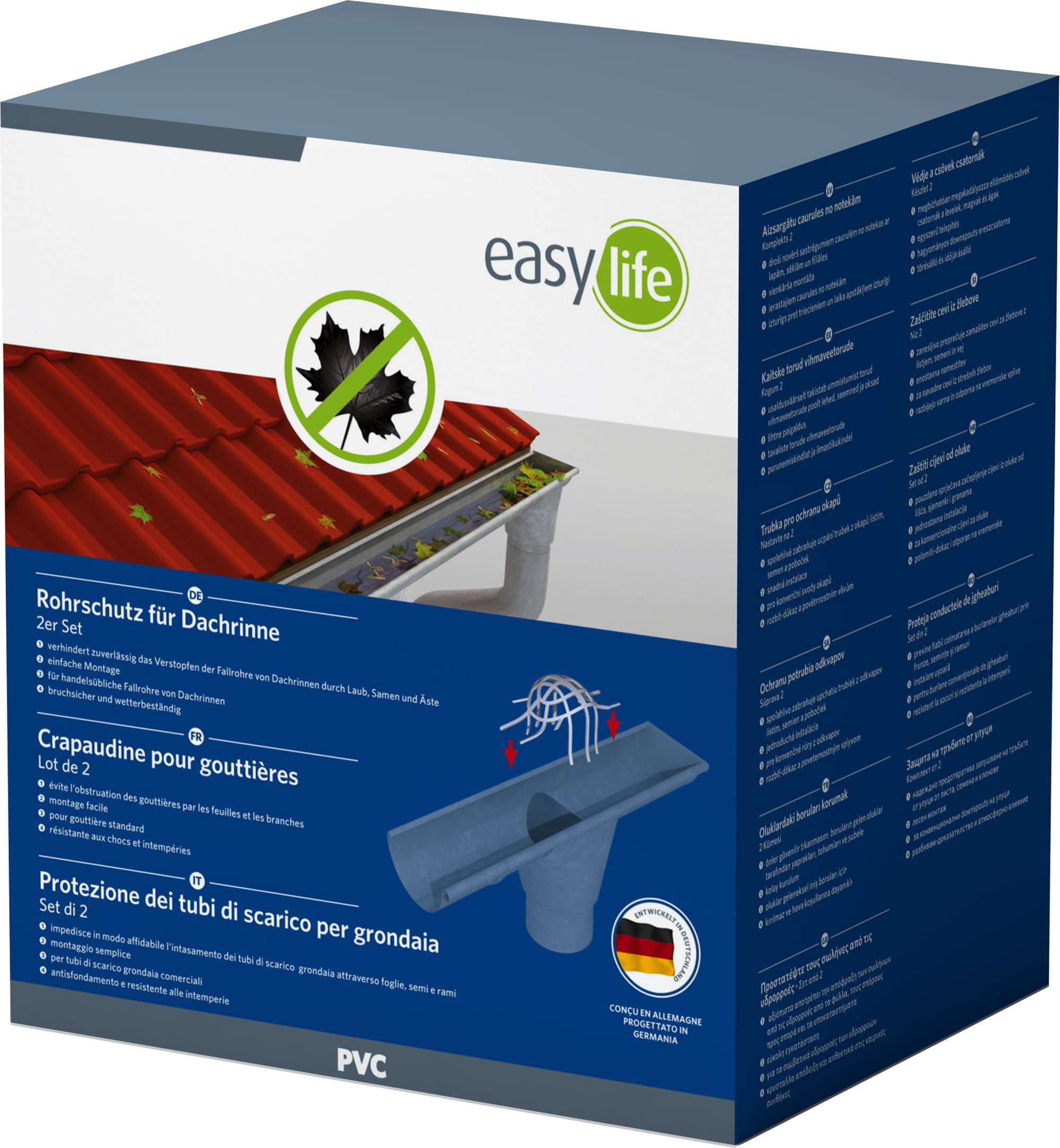 5230-000 HS-PVC-Dachrinnenfallrohrschutz zinkgrau