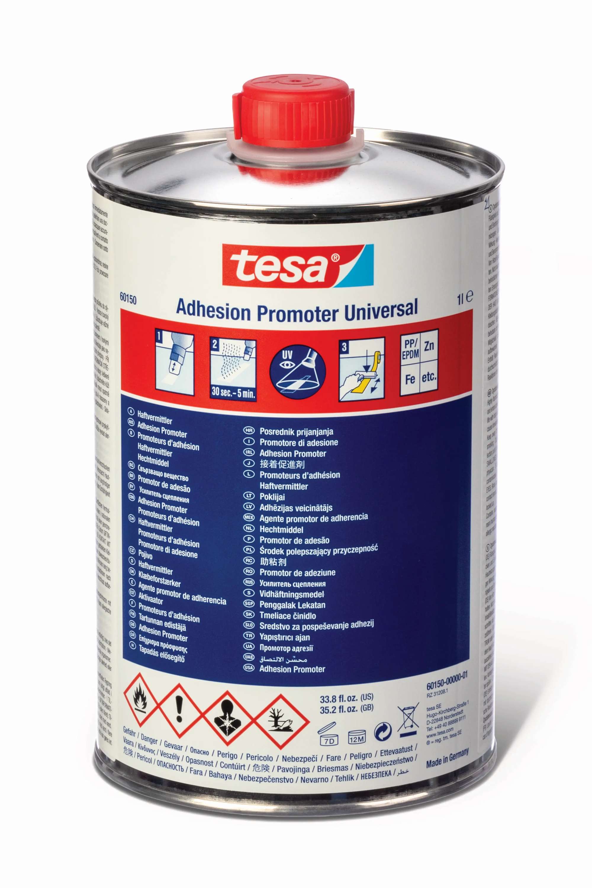 tesa 60150 Adhesion Promoter Universal, 1000 ml, Farblos