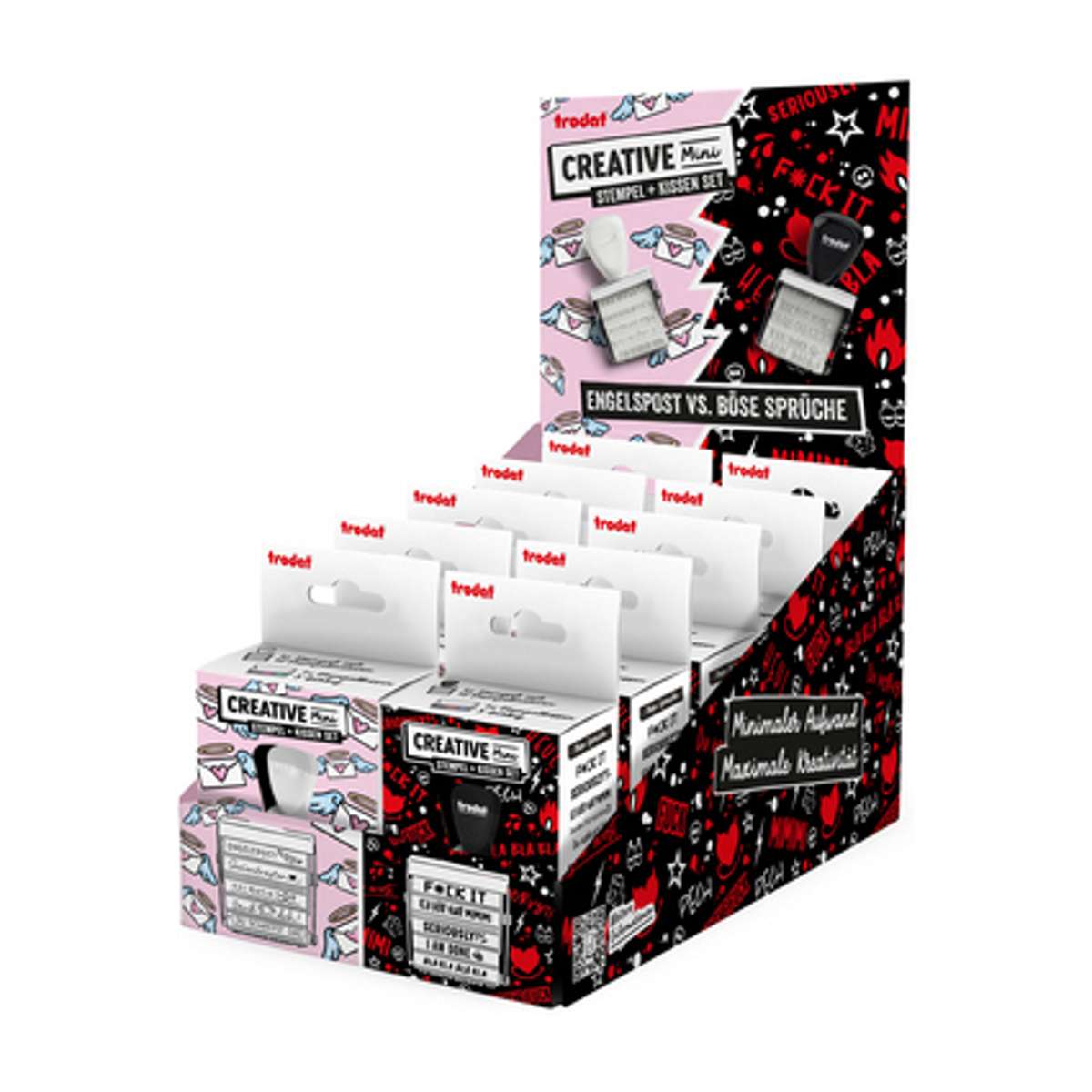 WEDO Creative Mini Display 10er, 5x Engelspost, 5x Böse Sprüche