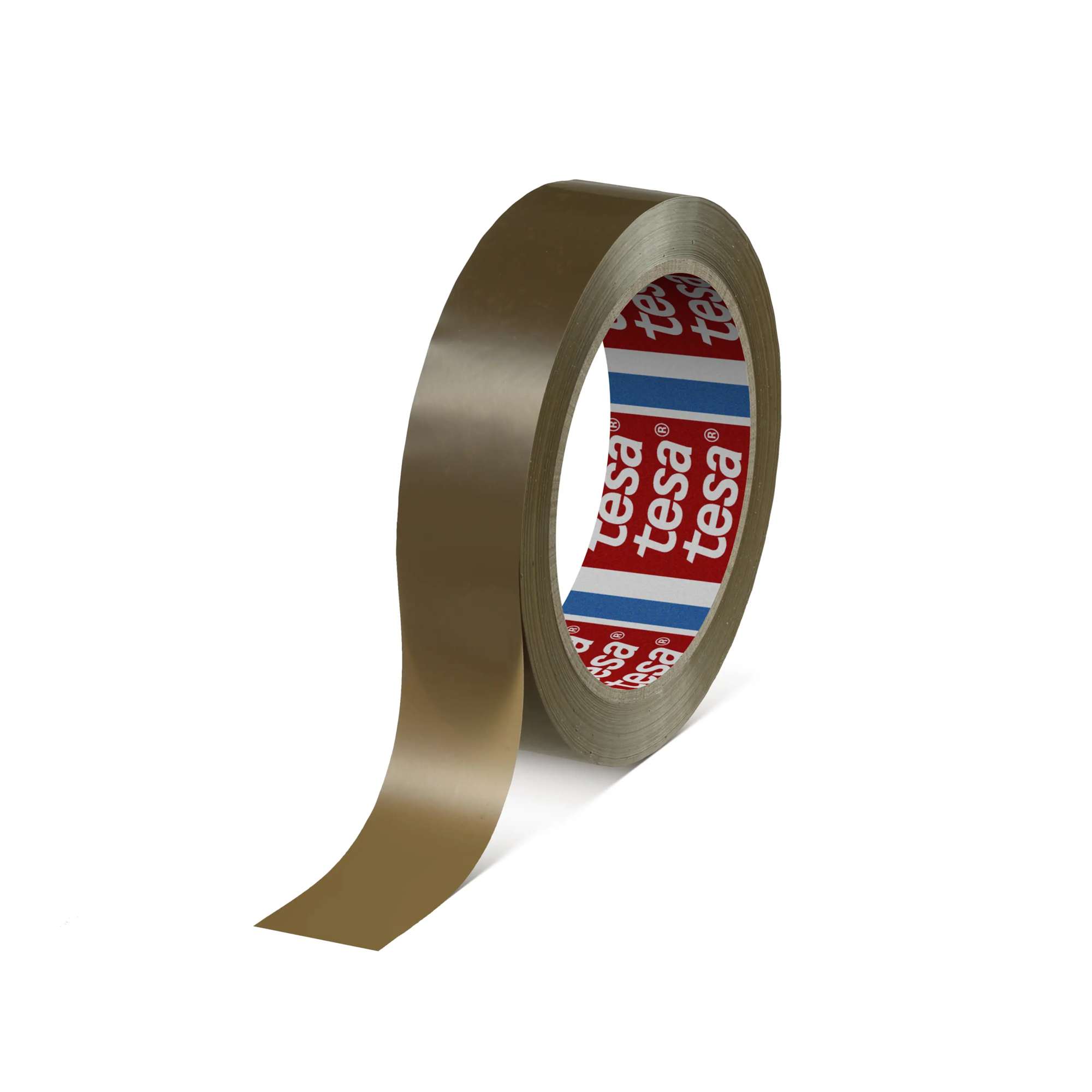 tesafilm 4204 PVC Farbiges Folienpackband, 66 m x 25 mm, braun