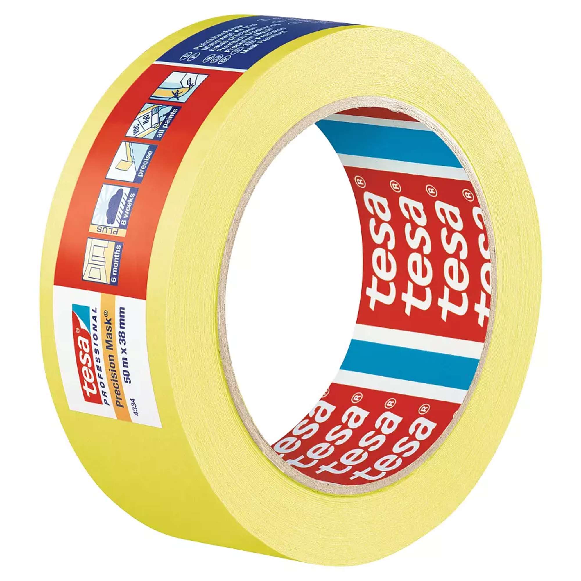 4334-003 tesa 4334 Professional Praezisionskrepp PLUS, 50 m x 38 mm, gelb