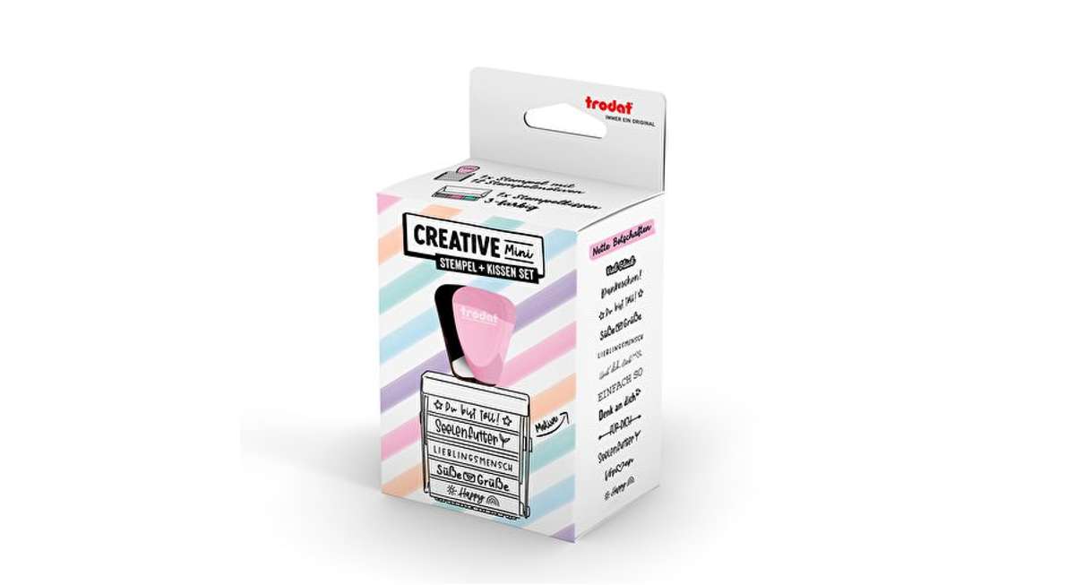WEDO Trodat Creative Stempel Set, Text Nette Botschaften / rosa