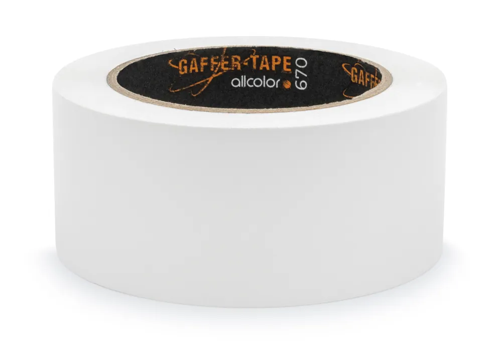 Gaffer-Tape 670 Tanzbodenband PVC Klebeband, 33 m x 50 mm, weiss