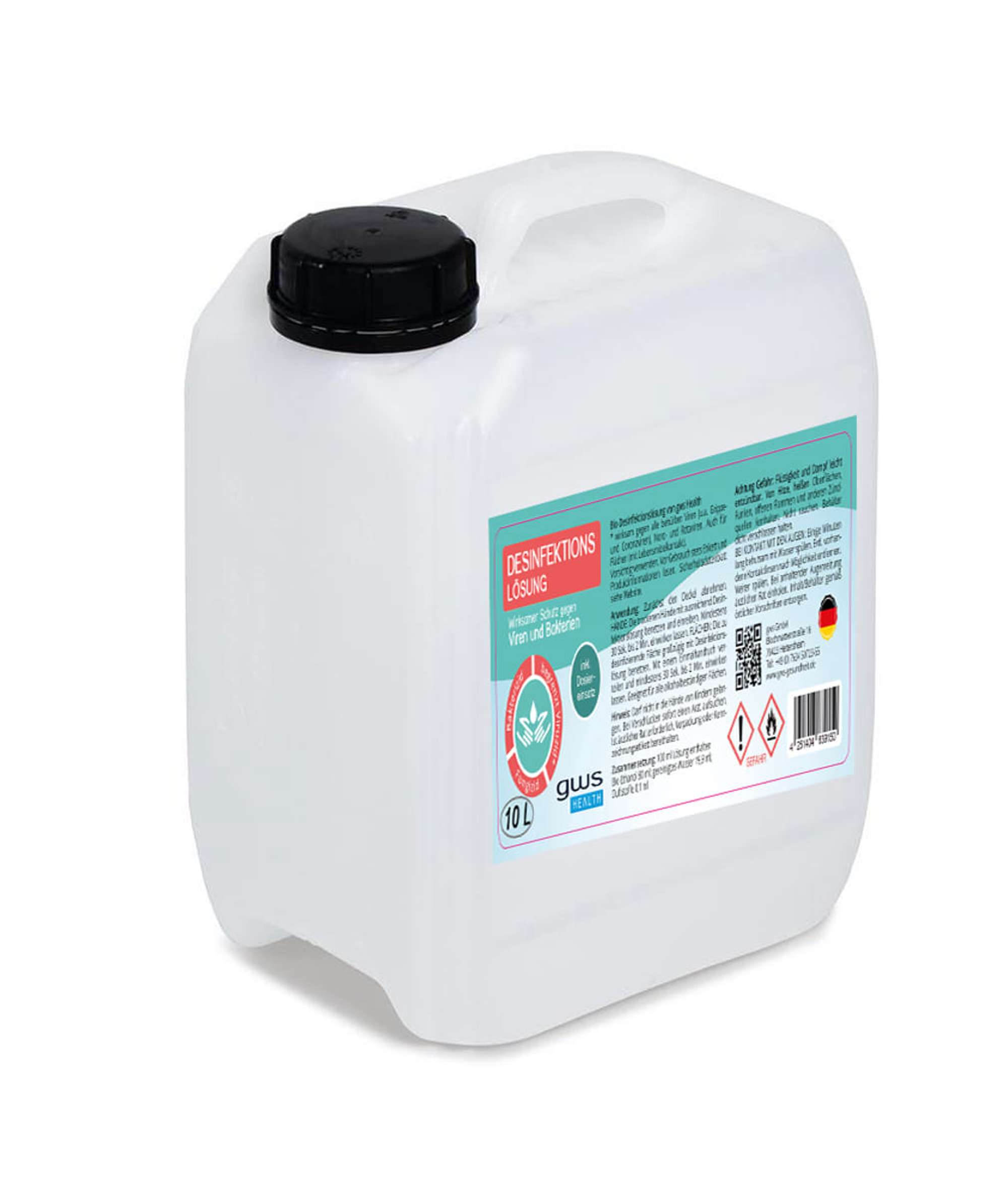 800-103 gws Desinfektionsloesung versch. Groessen, Haende - alkoholbestaendige Flaechen, 10 Liter Kanister