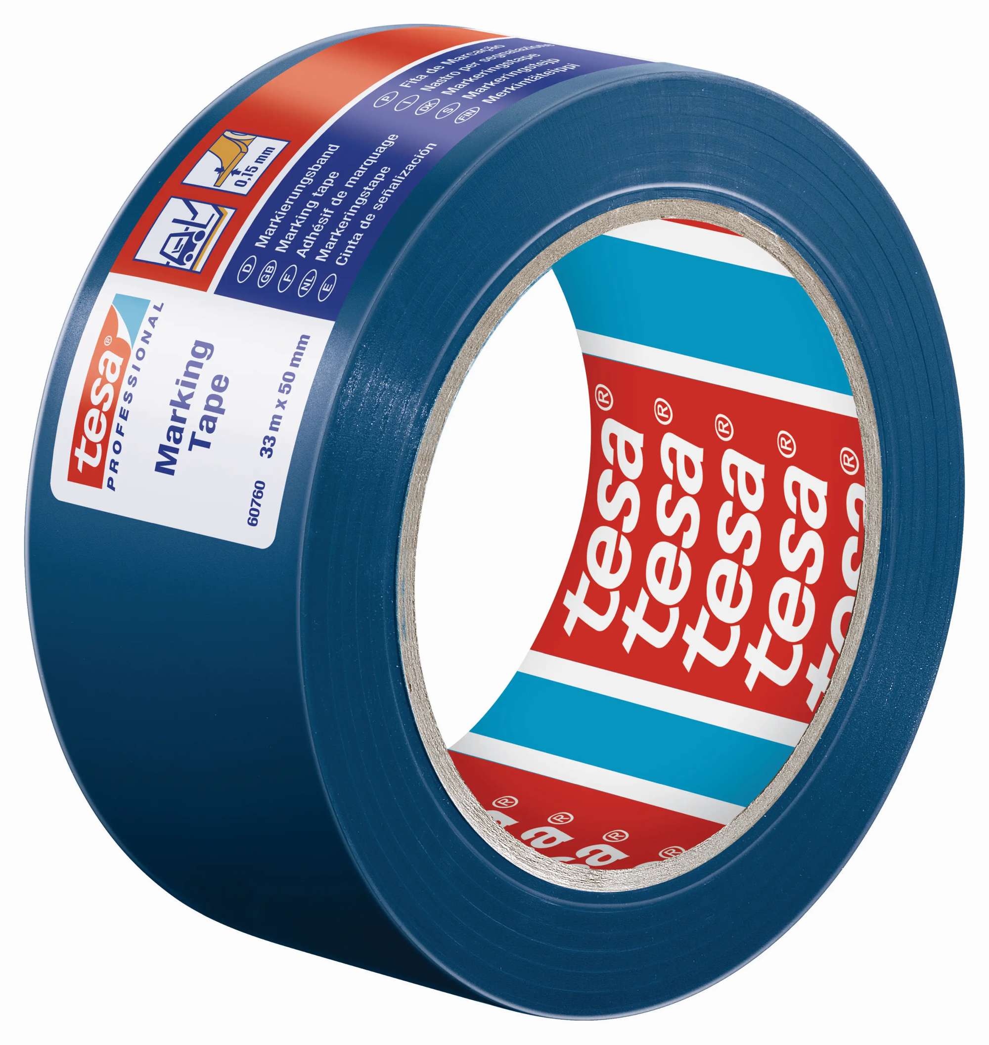 tesa 60760 Bodenmarkierung, 33 m x 50 mm, blau