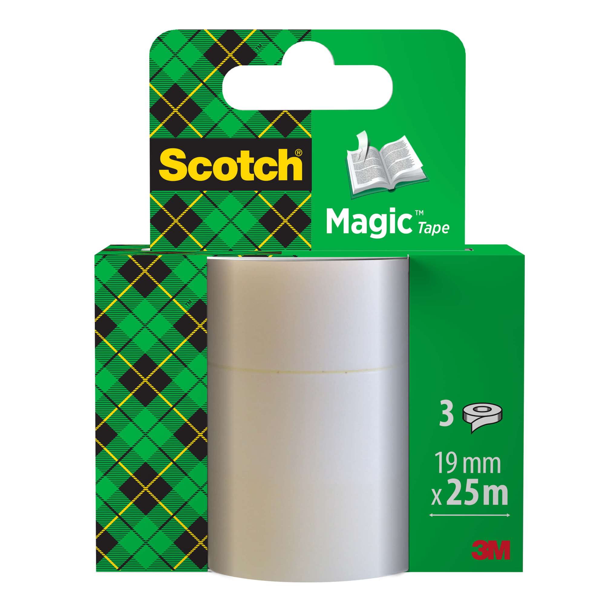 3M Scotch Magic 8-1925R3 Unsichtbares Klebeband, 25 m x 19 mm, transparent