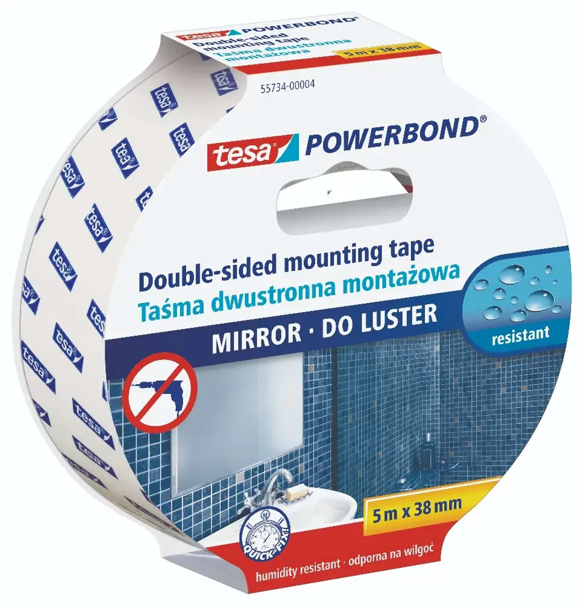 55734-000 tesa Powerbond SPIEGEL- Montageklebeband, 5 m x 38 mm