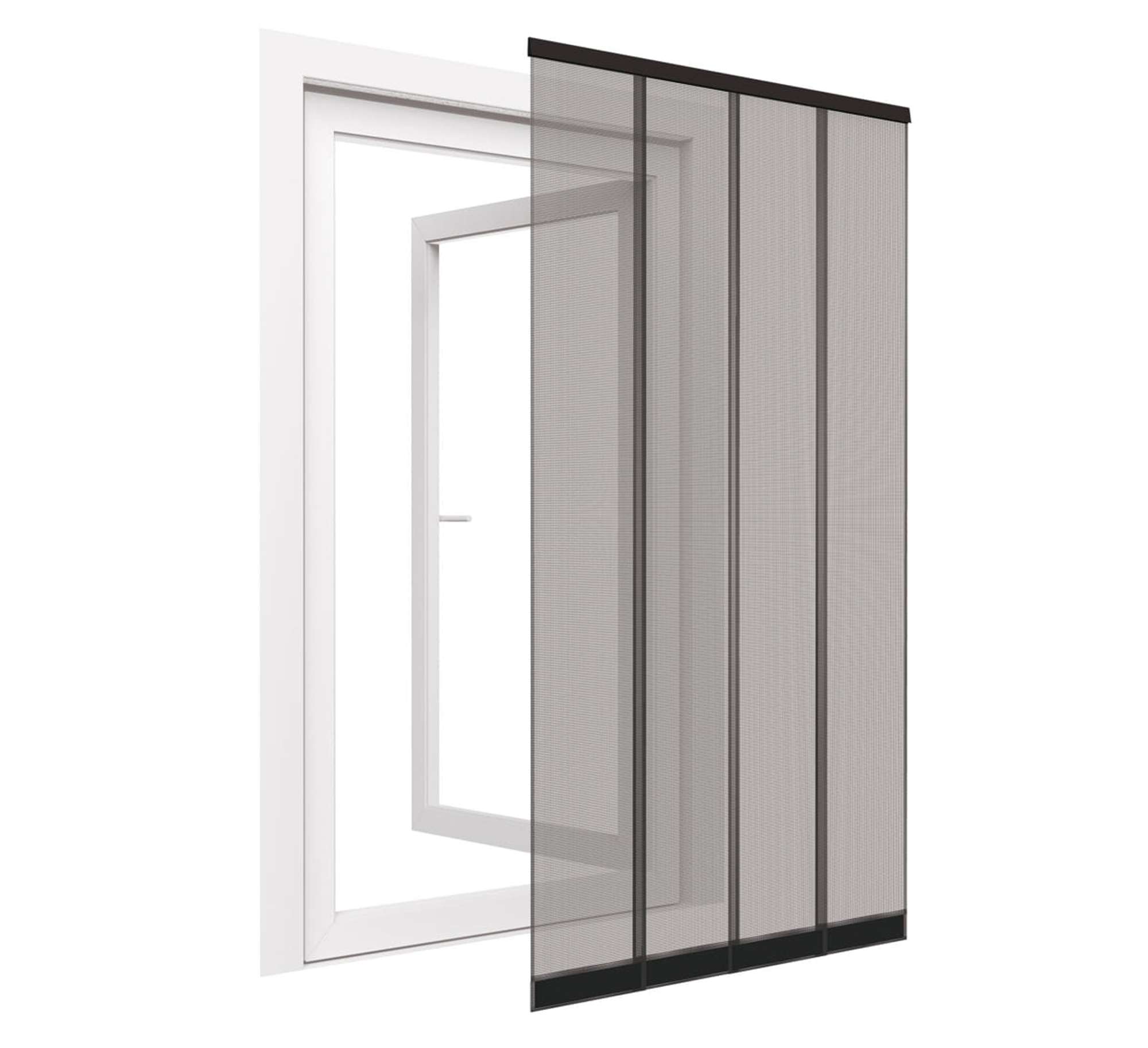 1311-000 IS-PVC-Lamellenvorhang Fiberglas 100 x 220 cm anthrazit, Klemmleiste 1-tlg.