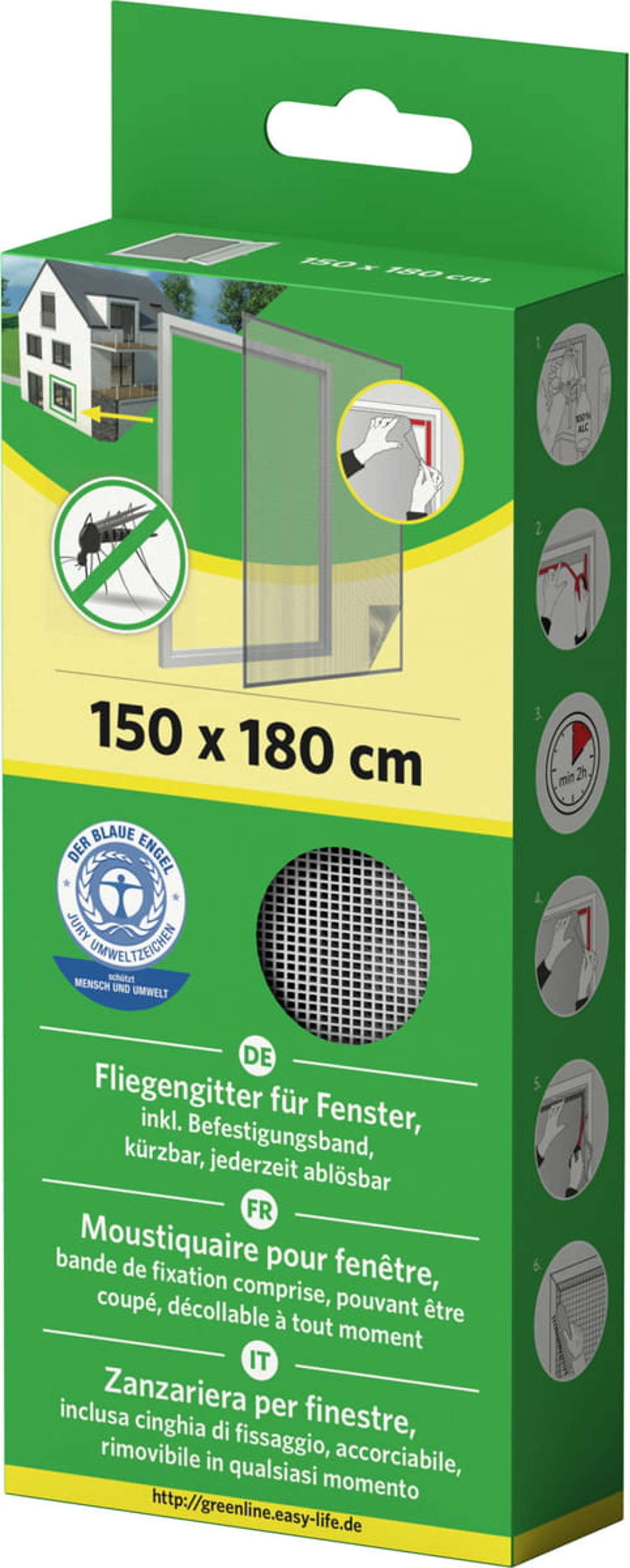 IS-A-Gitter-Fenster 150 x 180 cm weiss mit Klettband
