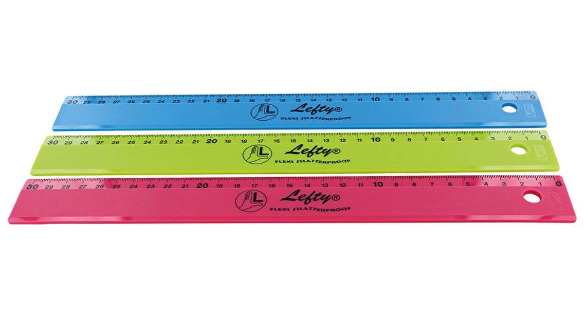 WEDO Lineal 30cm f. Linkshänder, KUM Lefty Kunst. f.sort