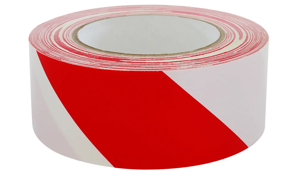Gaffer-Tape 650 Gewebe-Warnband, hochwertig, 25 m x 50 mm, weiss/rot