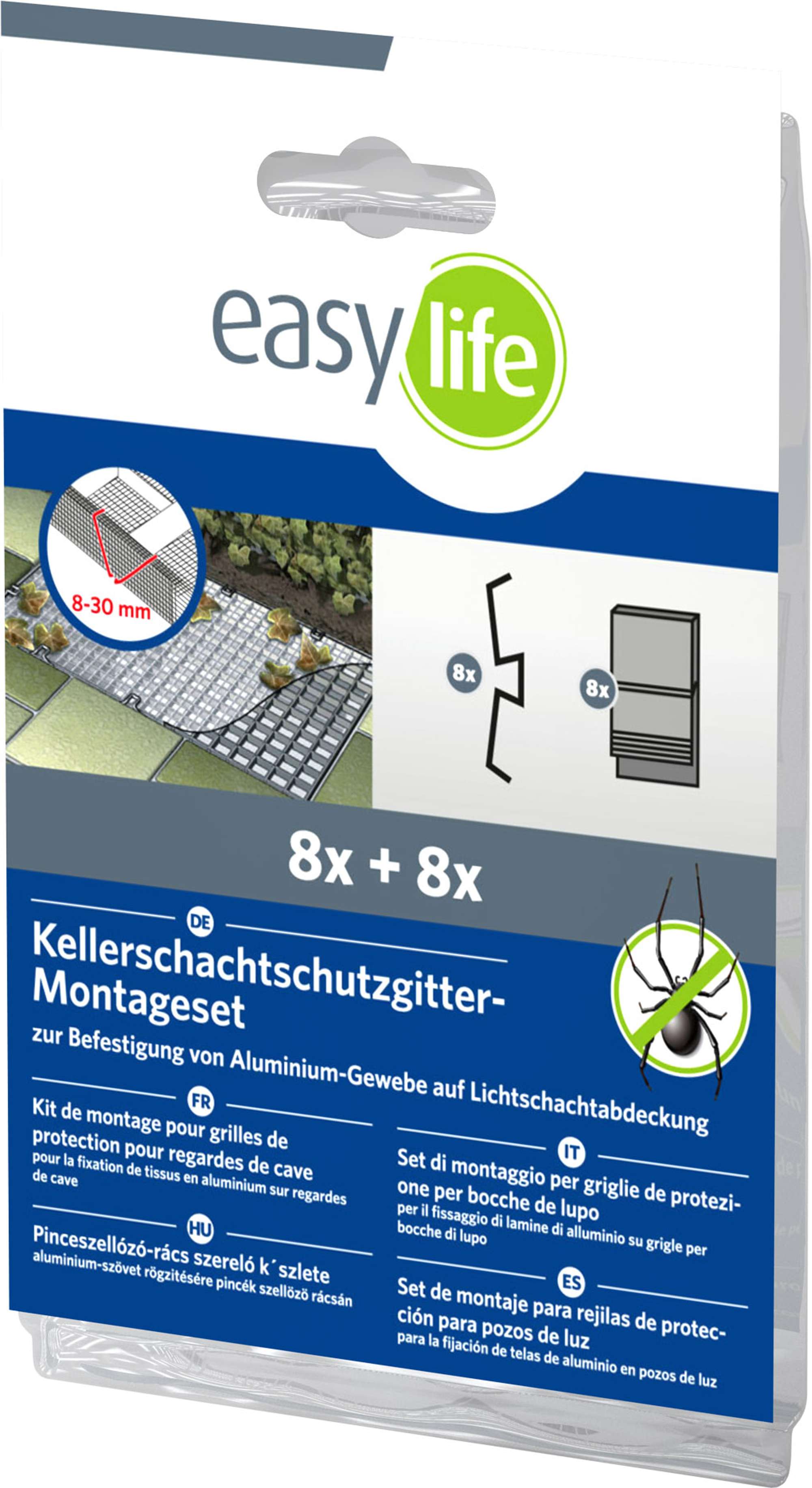 HS-Lichtschachtgittermontageset natur