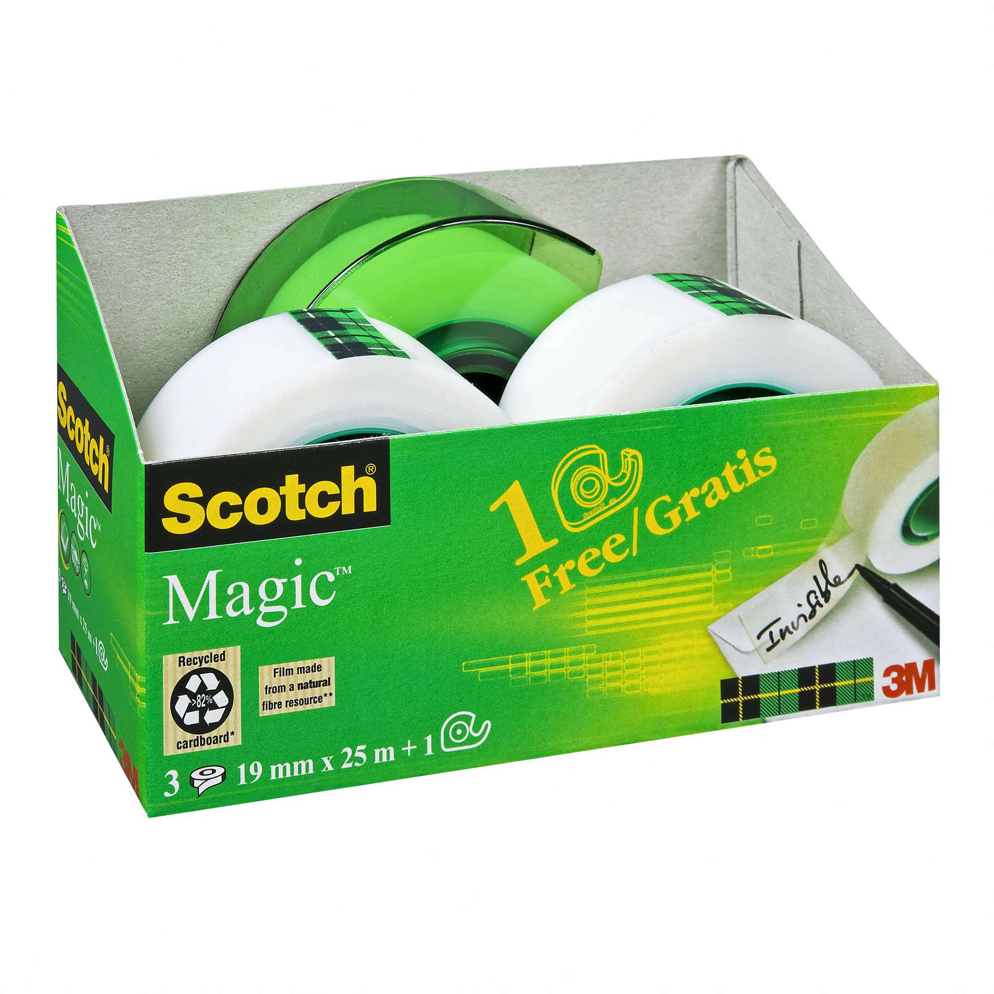 3M Scotch Magic AAMT-3 Unsichtbares Klebeband, 25 m x 19 mm, transparent