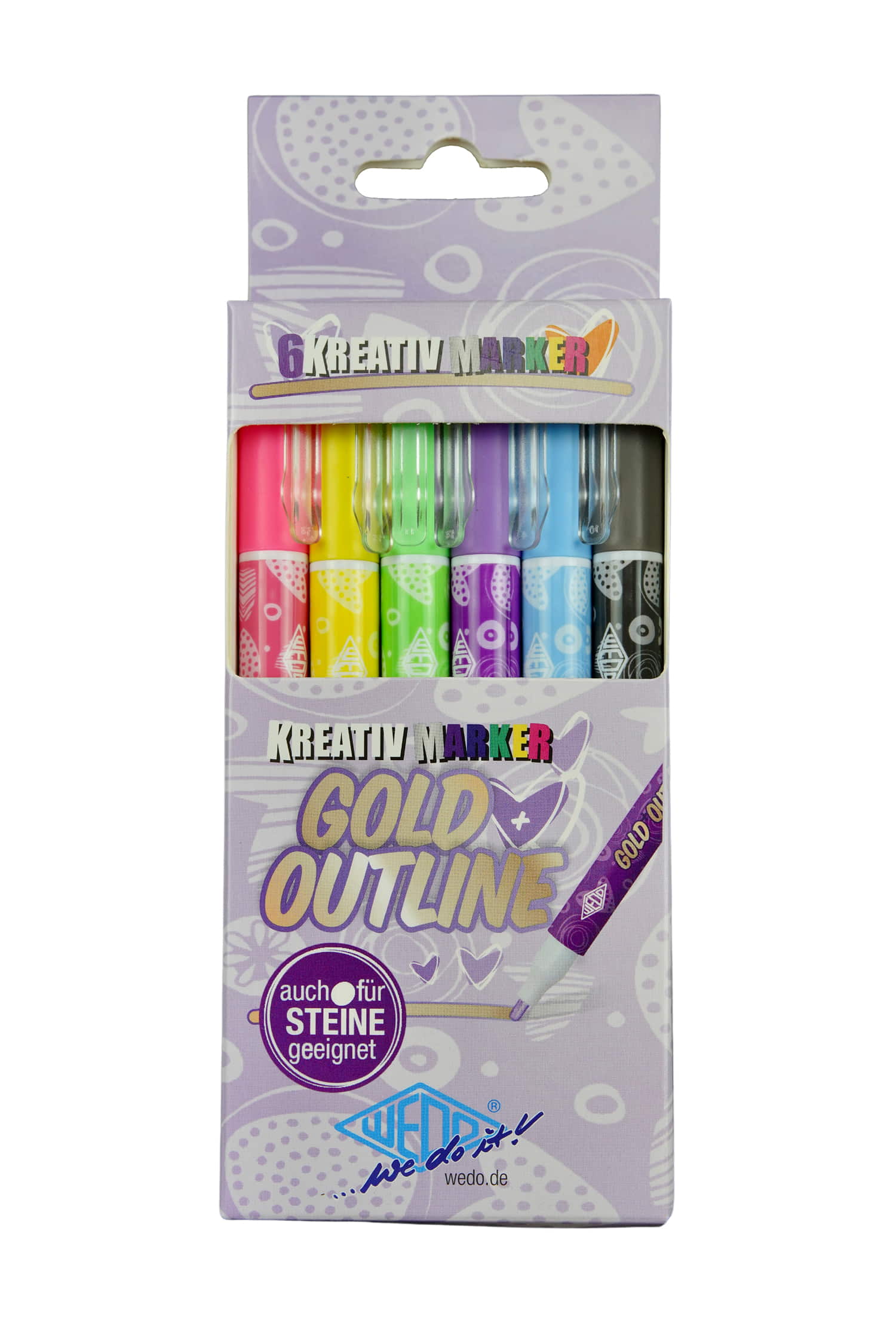 WEDO Kreativ-Marker Gold+Outline, 6er Set sortiert