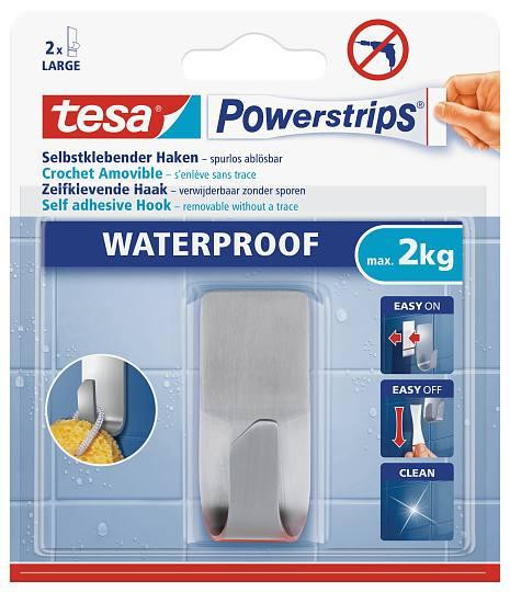 tesa Powerstrips Waterproof Haken Zoom Metall 59707