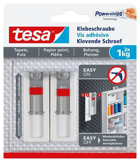 tesa® 77775 Verstellbare Klebeschraube für Tapeten und Putz (1kg)